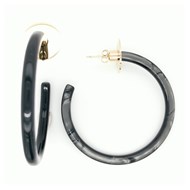 Boucles d'oreilles Zag doré noir