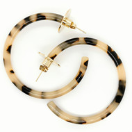 Boucles d'oreilles Zag doré marron - gold brown