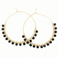 Boucles d'oreilles Zag doré noir - spinel black