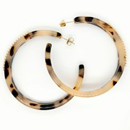 Boucles d'oreilles Zag doré marron - gold brown