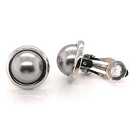 Boucles d'oreilles à clips Brillaxis perles grises