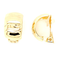 Boucles d'oreilles à clips Brillaxis demi-créoles dorées