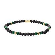 Bracelet Fossil Wellness Malachite et pierre de lave
