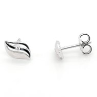 Boucles d'oreilles diamants forme feuille