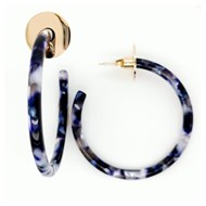 Boucles d'oreilles Zag dorées marine - gold dark blue