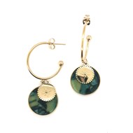Boucles d'oreilles Zag dorées vert - gold green - acetate