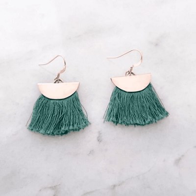 Boucles d'oreilles pendantes en plaqué or ANA - vue V1