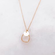 Collier en plaqué or avec pendentif pierre rose FAYE