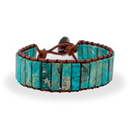Bracelet LAGON - Pierres naturelles et cuir