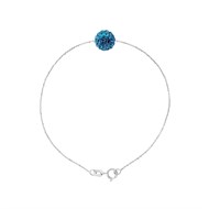 Bracelet - Boule crystal bleu - Argent 925