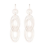 Boucles d'oreilles argent cascade 3d rose