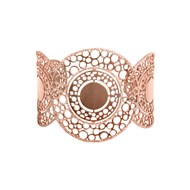Bracelet manchette argent filigrane scintillant rose