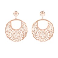 Boucles d'oreilles argent motif creole rose