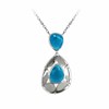 Collier Argent Collection Colors Cristal Argent Et Bleu - vue V1