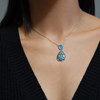 Collier Argent Collection Colors Cristal Argent Et Bleu - vue V2