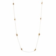 Collier argent perles dore