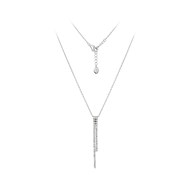 Collier argent cascade diamante rhodie