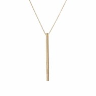 Collier argent barette effet diamante dore