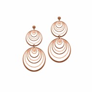 Boucles d'oreilles argent multi cercles scintillants rose
