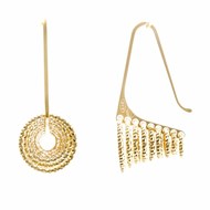 Boucles d'oreilles argent 3d plenitude dore