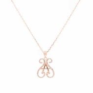 Collier Argent Rose Motif Orus Serti