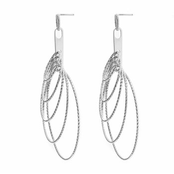 Boucles D'oreilles Argent Rhodié Diamanté Stella
