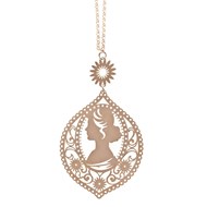 Collier argent motif camée dore