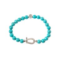 Bracelet argent mousqueton et pierres naturelles pierre turquoise