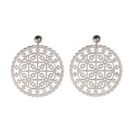 Boucles d'oreille argent doré cadre venitien