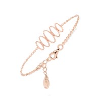 Bracelet argent motifs ovales serties rose