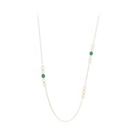 Collier sautoir argent doré pierres turquoise