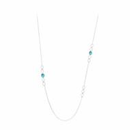 Collier sautoir argent argent pierres truquoise