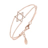 Bracelet argent etoile de david sertie rose