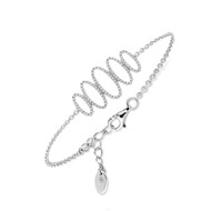 Bracelet argent motifs ovales rhodie