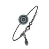 Bracelet Argent Cercle Rond Noir Turquoise - vue V1