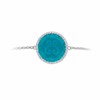 Bracelet Argent Rhodie Disque Bleu Serti - vue V2