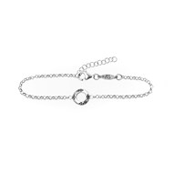 Bracelet argent massif anneau croix