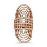 Bague Argent Ellipse Moderne Rose