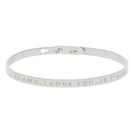 Bracelet jonc en laiton TI AMO, I LOVE YOU, JE T'AIME