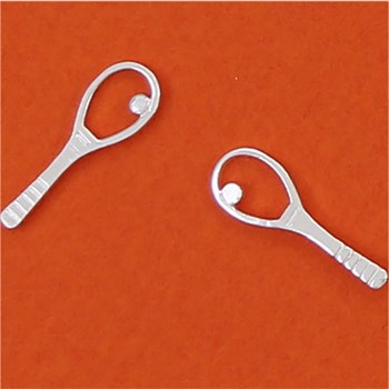 Tennis racket and ball earrings - Sterling silver