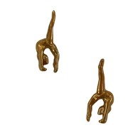 Boucles d'oreilles gymnaste en souplesse arrière Y - Plaqué or