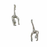 Boucles d'oreilles gymnaste en souplesse arrière Y - Argent massif