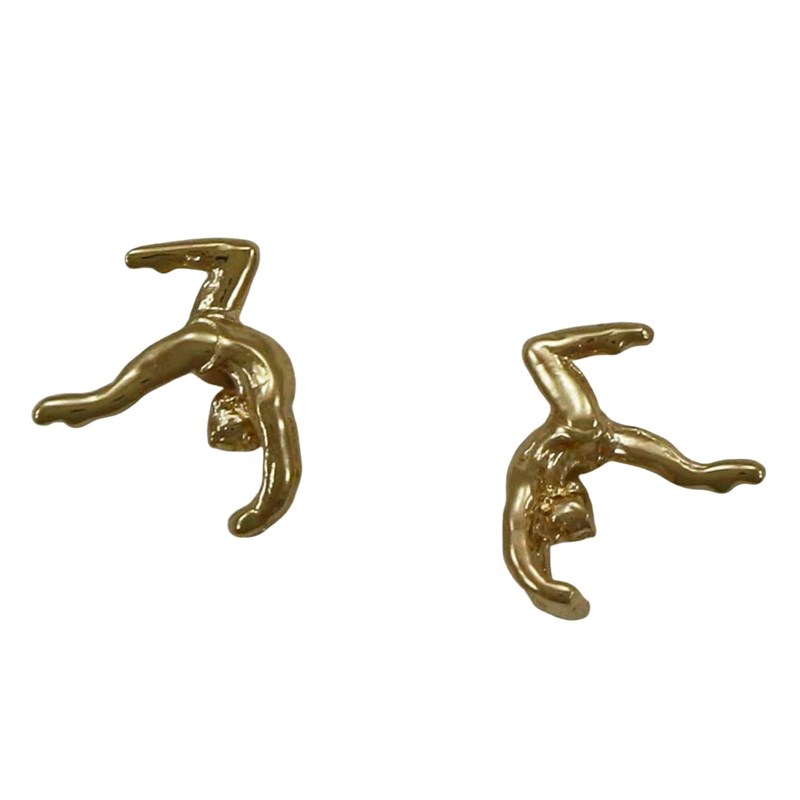 Boucles d'oreilles gymnaste en cambrée arrière - Plaqué or