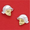 Boucles d'oreilles pompiers casque de pompier F1 - Bicolore - vue V2