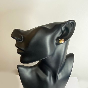 Earrings firefighter helmet F1 - Two-tone