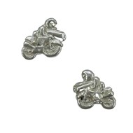 Boucles d'oreilles moto - Argent massif