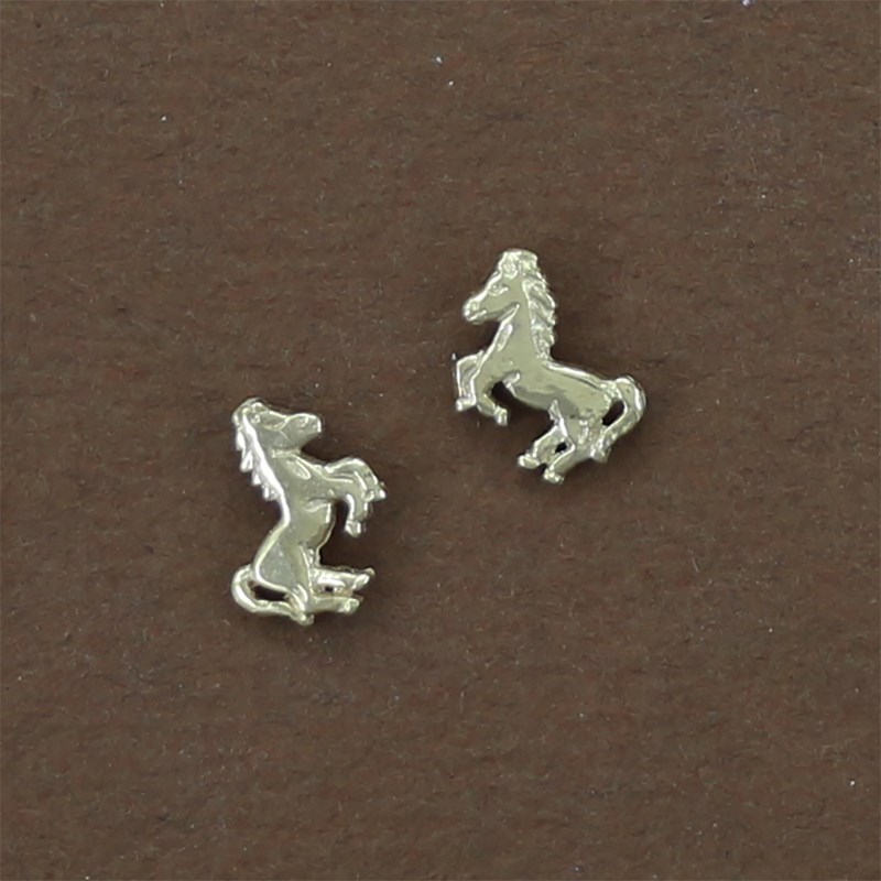 Boucles d'oreilles cheval sauvage tendance - Plaqué or - vue 2