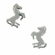 Boucles d'oreilles cheval sauvage tendance - Argent massif brillant