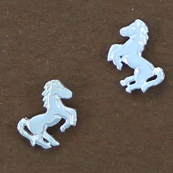 Trendy wild horse earrings - Shiny sterling silver