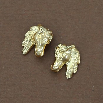 Horse head earrings - Gold plated